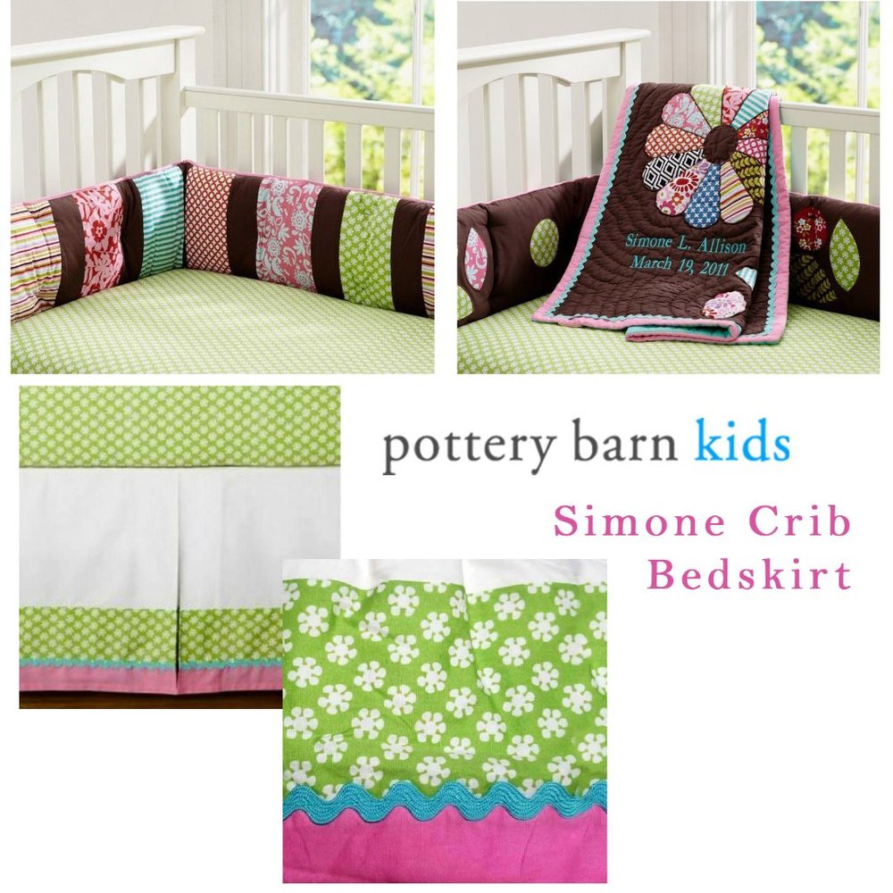 POTTERY BARN KIDS - SIMONE Green Crib Skirt